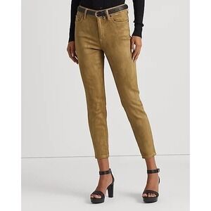 NEW Lauren Ralph Lauren Women's Size 6 Metallic High-Rise Skinny Ankle Jean $125